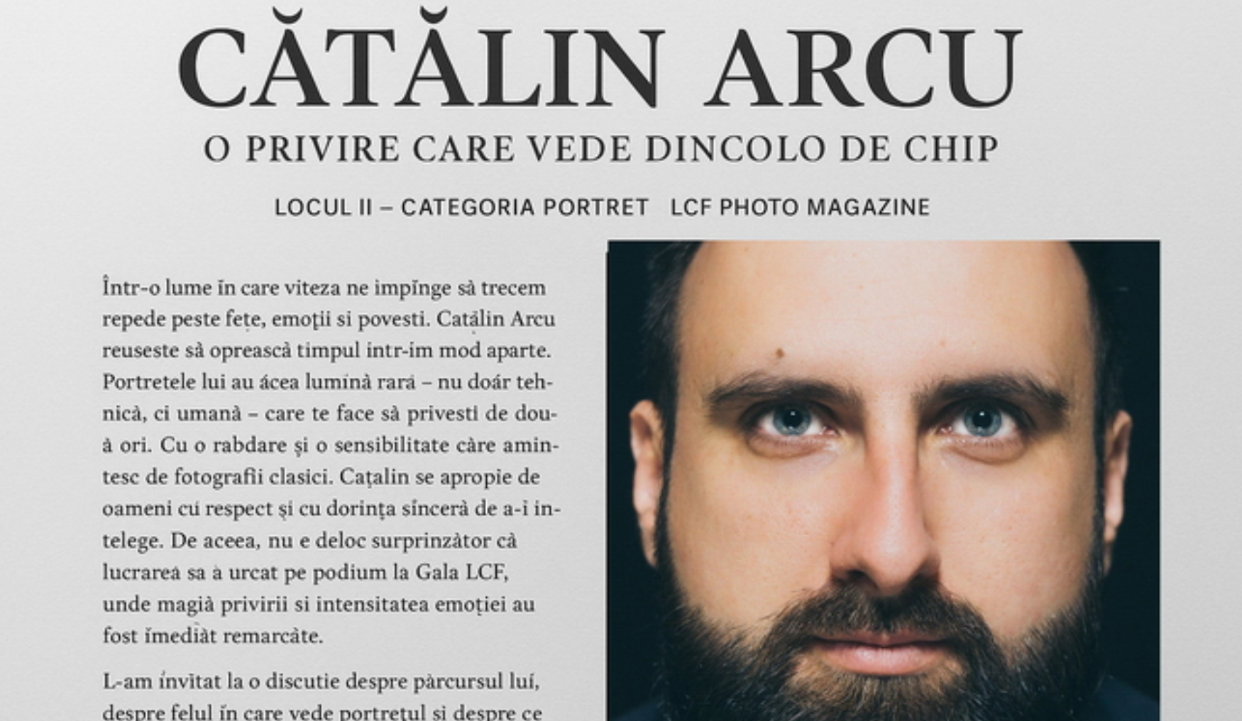 CĂTĂLIN ARCU – O PRIVIRE CARE VEDE DINCOLO DE CHIP